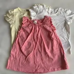 80サイズ Ｔシャツ3点　イエロー　ピンク　白