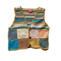kidsvintage ニットベスト カラフル 古着