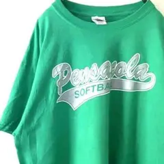 Pensacala ソフトボール Tシャツ L グリーン 緑 古着