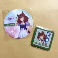 ウマ娘 ナイスネイチャ コースター すくえあくる缶バッジ 2点セット