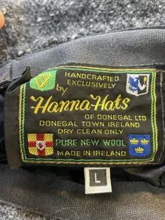 英国製　Hanna Hats ハンナハッツ　毛ウール帽子 グレー Lサイズ