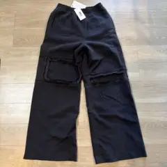 MM6 Maison Margiela ブラック スウェットワイドパンツ サイズ