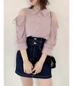 dazzlin シアーシャツドッキング シャツ トップス
