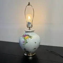【横浜磯子区 手渡し】陶器テーブルランプ　ヴィンテージ 薔薇 アンティークランプ