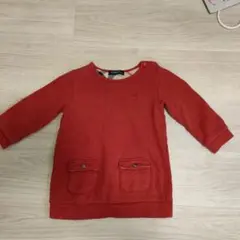 バーバリ 秋冬赤ワンピース 90サイズ