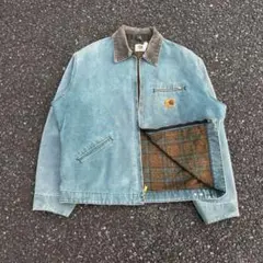 【レア】90S Carhartt DetroitカーハートデトロイトJ43HTG Vintage CRAZY FADED J43 HTG green carhartt detroit work wear