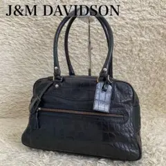 良品✨Ju0026M DAVIDSON vivi クロコ 型押し ブラック ハンドバッグ
