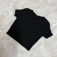 【ユニクロ】　XS 半袖　リブ クルーネックTシャツ ブラック シンプル 無地
