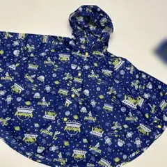 ベビーレインコート ポンチョ　ネイビー　ブルー　トイストーリー