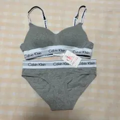新品 カルバンクラインCalvin Klein グレー ブラ＆ショーツセット