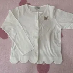 anyFAM⭐︎120ホワイト スカラップヘム カーディガン