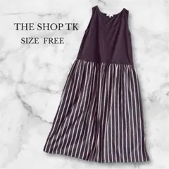 THE SHOP TK ドッキングワンピース ノースリーブ ロング丈 カジュアル