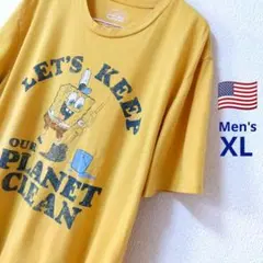 USA古着　スポンジボブ Tシャツ メンズXL イエロー　オーバーサイズ