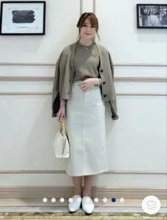 23区 ストレッチデニムスカート アイボリー ベージュ 36定番人気