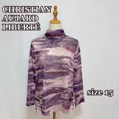 CHRISTIAN AUJARD総柄ハイネックブラウス　サイドドロスト15日本製