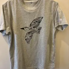 mont-bell コラボmonbus 鳥プリント グレー Tシャツ
