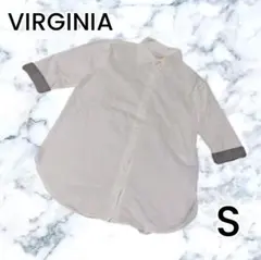 【VIRGINIA】オフホワイト 半袖 ストレッチ シャツ S