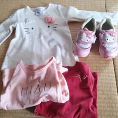 ハローキティ 16cmスニーカー、95cm長袖3枚セット　キティちゃん　女の子