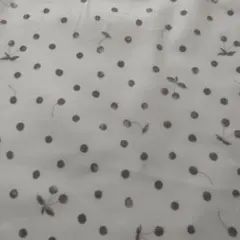 スケア　生地　ドット　チェリー　オフホワイト