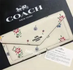 新品 未使用 COACH コーチ 長財布 花柄 新作 長財布