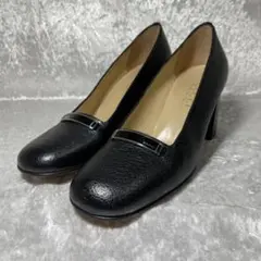 【美品】GUCCI グッチ パンプス ヒール プレート 冠婚葬祭 黒 ブラック