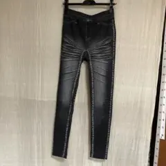プリント柄レギンス　黒系