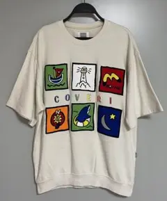 ENRICO COVERI ロゴ刺繍 カラフル パッチワーク Tシャツ Lサイズ