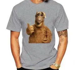 ALF アルフ Tシャツ 80s ビンテージ 昭和レトロ風 グレーM