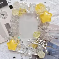 ハンドメイド フレーム クリア イエロー