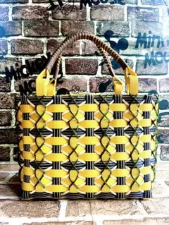 ✨新品✨ かごバック クラフト×イエローベース×ミックス