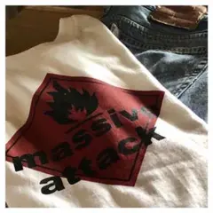 マッシブアタック・Tシャツ・ブルーライン・3D・バンクシー・ ブリストル・S