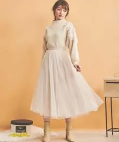 Noela レース×チュールスカート