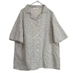 エヘカソポ レトロ 花柄開襟半袖シャツ Fサイズ トップス 総柄 フラワー 小花
