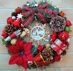 (107)フラワーリース クリスマスリース 玄関リース