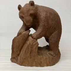 ヴィンテージ 荒木清峰作 北海道 木彫 ヒグマ5 昭和レトロ 北海道 木彫り 熊 荒木清峰作 在銘 置物 木工芸 木製