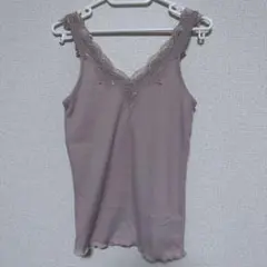 Who's Who Chico カップ付き　レースリブキャミソール　ピンク