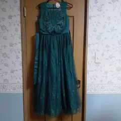 ステージドレス(グリーン Aラインロングドレス)
