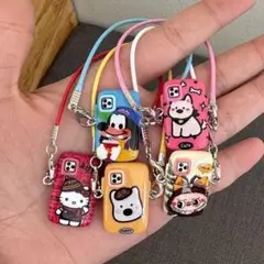 LABUBU ぬいぐるみ着　ラブブ　ショルダー携帯ケース　ミニチェア５点セット