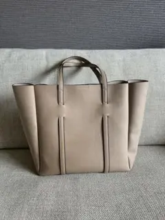 OZOCシンプル トートバッグ ビジネスバッグ ベージュ