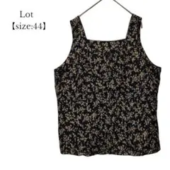 【Lot／ロット】トップス　ノースリーブ　花柄　黒　ブラック