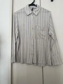 H&M ストライプ 長袖シャツ ベージュ
