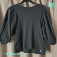 アメリカンホリック 黒 M バルーンスリーブ Tシャツ