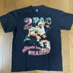 2pac Tシャツ　黒　XL 古着　両面プリント