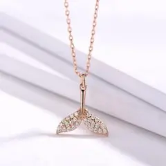 CZホエールテールレディースネックレス