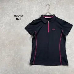 a1752＊TIGORA 半袖トップス　黒【M】スポーツウェア　トレーニング