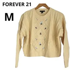 FOREVER 21 クリーム色 クロップドニット M