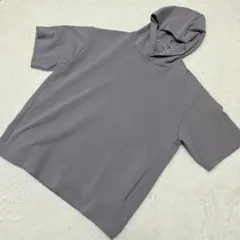 グローバルワーク Light Cushion Cool 半袖フーディ M グレー