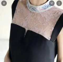 Embroidery Collar Sleeveless Dress 美品
