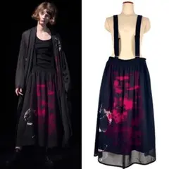 美品 Y's ワイズ 19SS フローラル ギャザー ジャンパースカート 250
