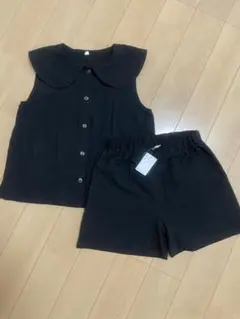 黒のトップスとショートパンツセット 150cm